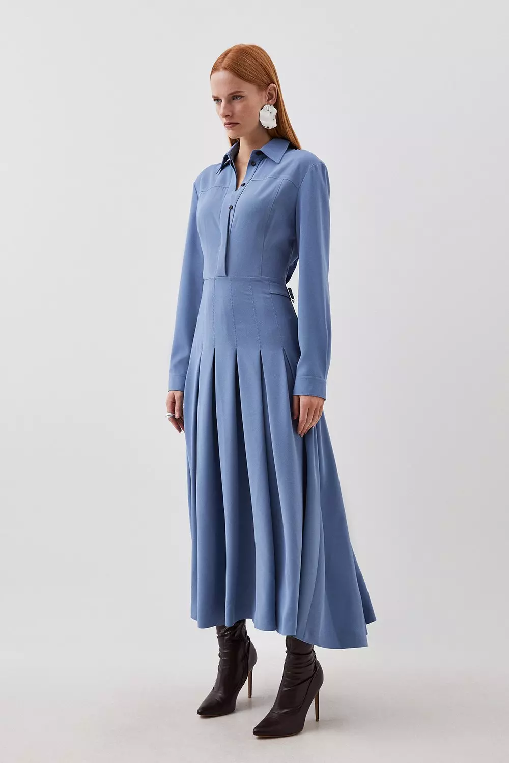 Karen millen pleated shirt dress on sale